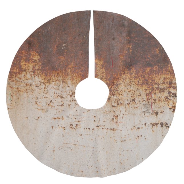 Peeling paint, rusty wall texture. brushed polyester tree skirt (Front)