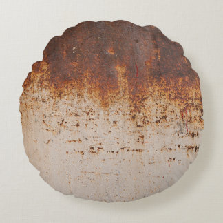 Peeling paint, rusty wall texture. round pillow