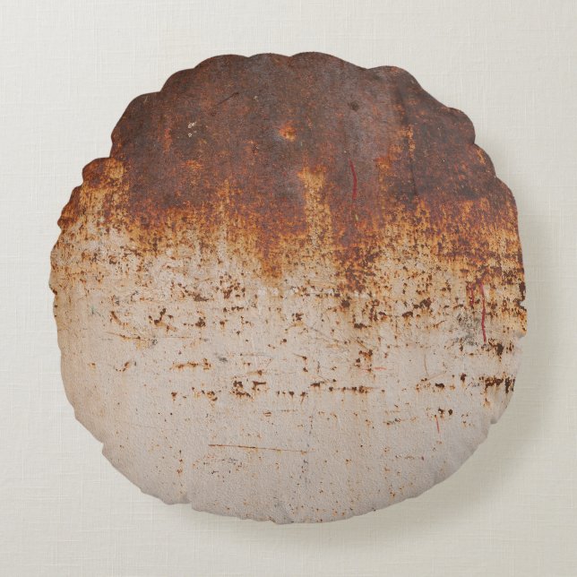 Peeling paint, rusty wall texture. round pillow (Front)
