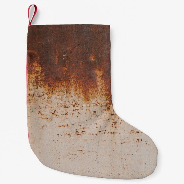Peeling paint, rusty wall texture. small christmas stocking (Front)