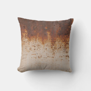 Peeling paint, rusty wall texture. throw pillow