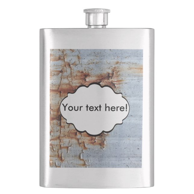 Peeling paint texture hip flask (Front)