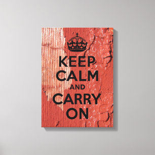 Peeling Red Barn Paint Keep Calm Canvas Print