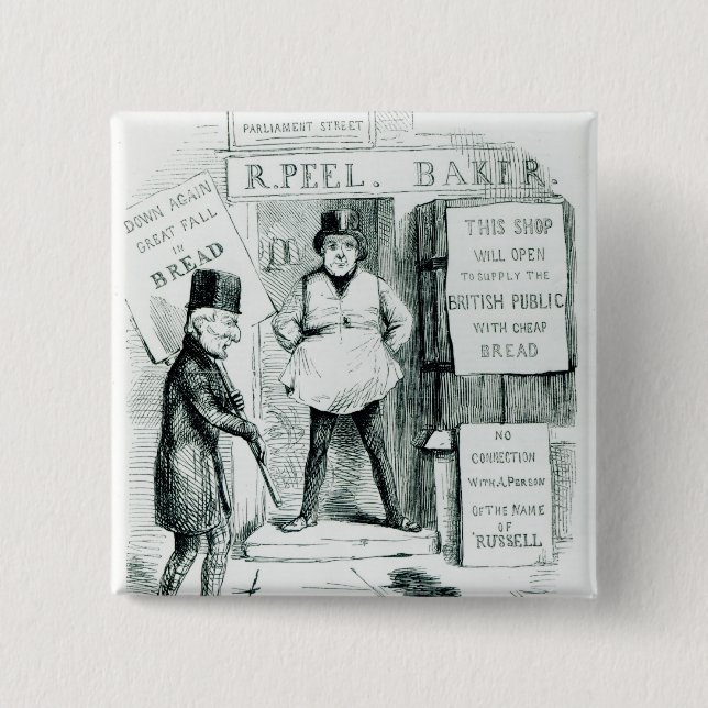 Peel's Cheap Bread Shop 2 Inch Square Button (Front)