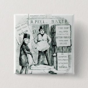 Peel's Cheap Bread Shop 2 Inch Square Button