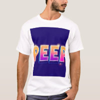 PEEP Neon Gradient T-Shirt | Retro 80s Synthwave T