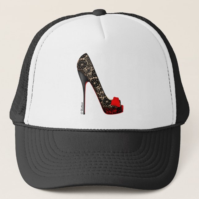 Peep Toe Platform Pump Trucker Hat (Front)