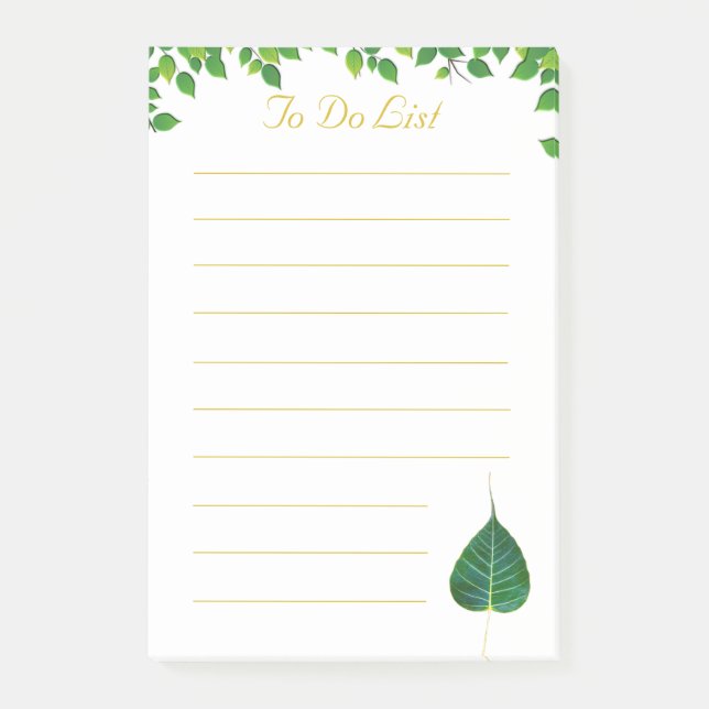 Peepal Tree Leaf and Leaf Header To Do List Post-it Notes (Front)