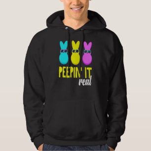 Peepin It Real Outfit Happy Easter Bunny Egg Hunt  Hoodie