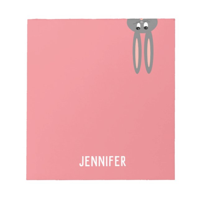 Peeping Bunny Personalized Notepad (Front)