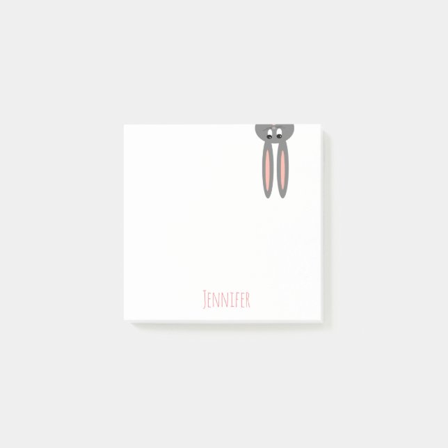 Peeping Easter Bunny Personalized Post-It Notes (Front)