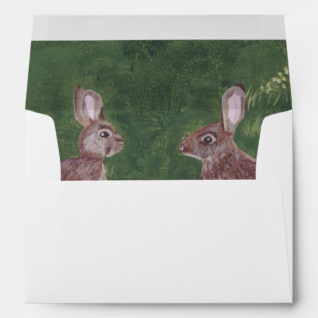 Peeping Easter Bunny Rabbits Inside Envelopes (Back (Bottom))