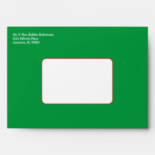 Peeping Gnome with Custom Return Address Green Envelope