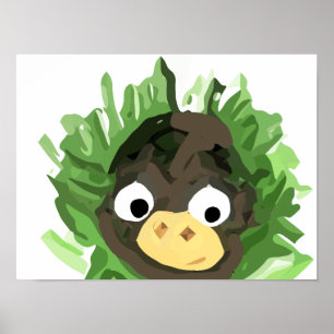 Peeping Monkey Poster