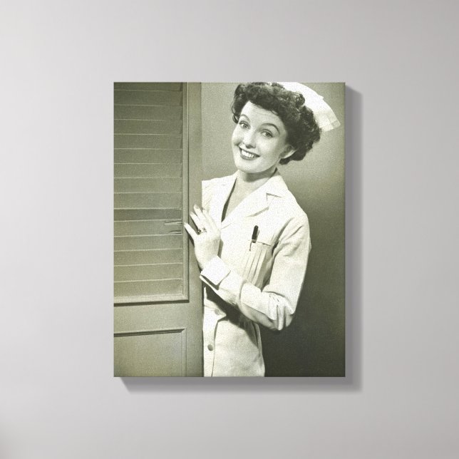 Peeping Nurse Canvas Print (Front)