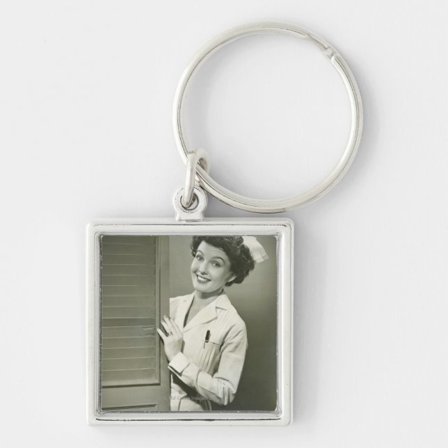 Peeping Nurse Keychain (Front)