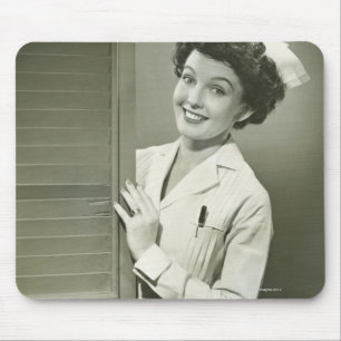 Peeping Nurse Mouse Pad