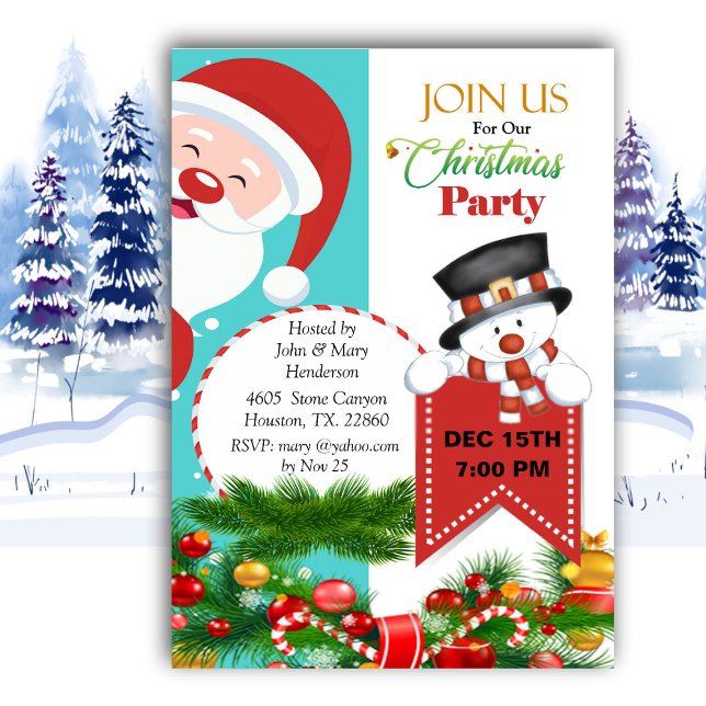 Peeping Santa Christmas  Invitation (Creator Uploaded)