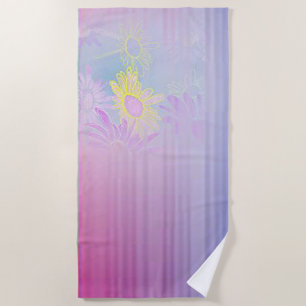 Peeping Sunflowers Beach Towel