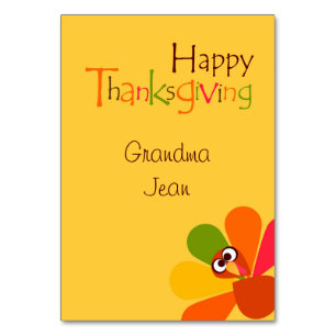 Peeping Turkey Thanksgiving Menu Place Cards