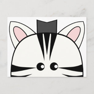 Peeping Zebra Postcard