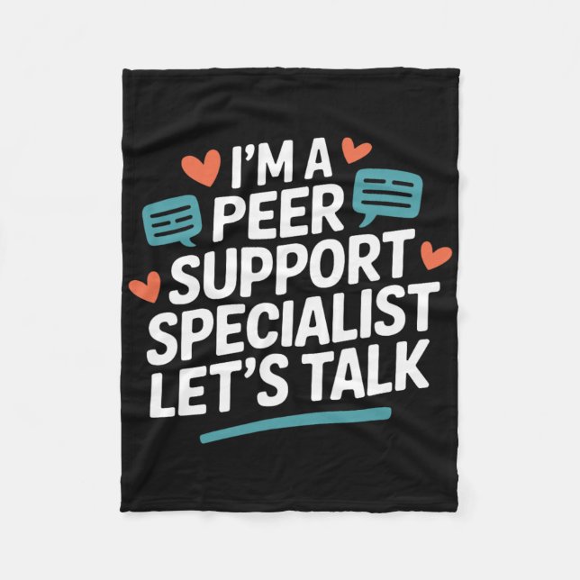 Peer Coach Peer Support, Peer Support Specialist _ Fleece Blanket (Front)