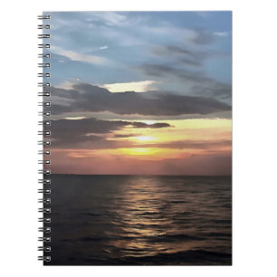 Pefect Living Coral Coloured Ocean Sunrise Notebook
