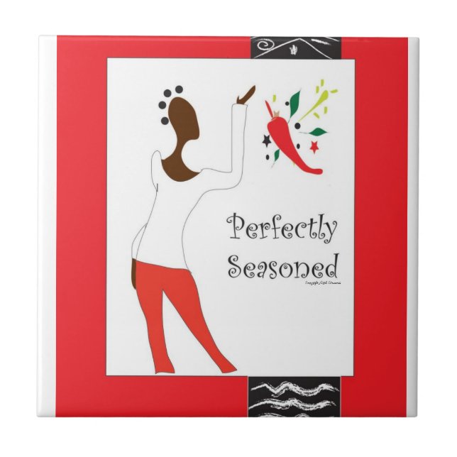 "Pefrectly Seasoned Kitchen Tile" Tile (Front)