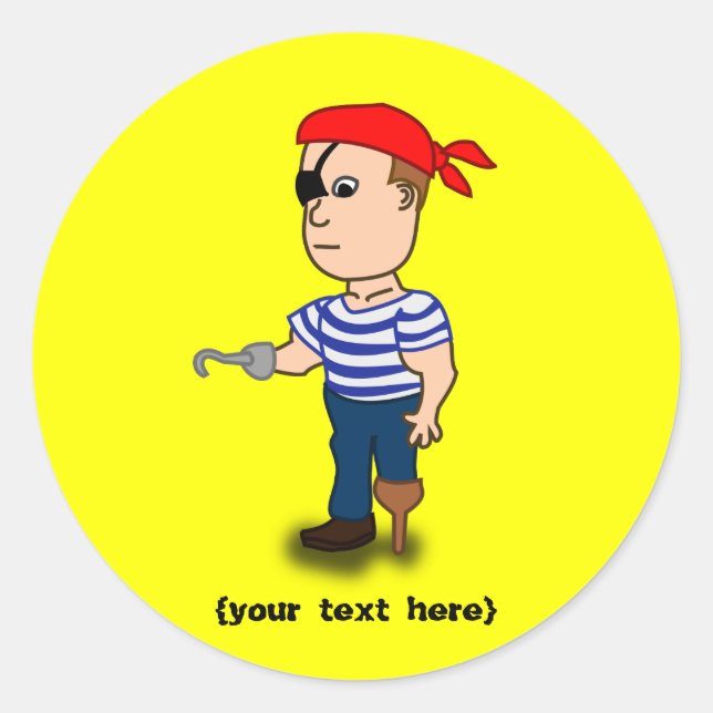 Peg-leg Pirate Classic Round Sticker (Front)