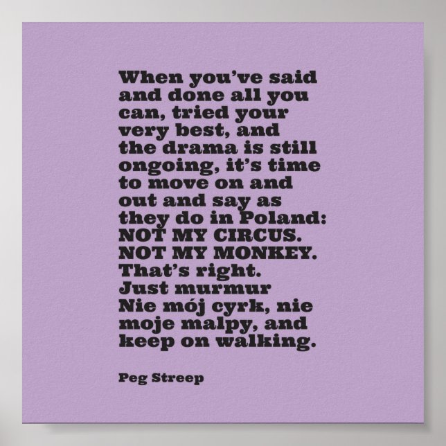 Peg Streep's "Not My Circus" Canvas Print (Front)