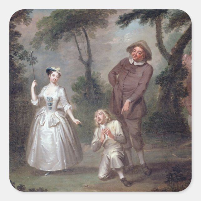 Peg Woffington as Rosalind with Celia and Touchsto Square Sticker (Front)