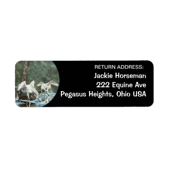 PEGASI HORSE Fantasy Return Address Labels (Front)