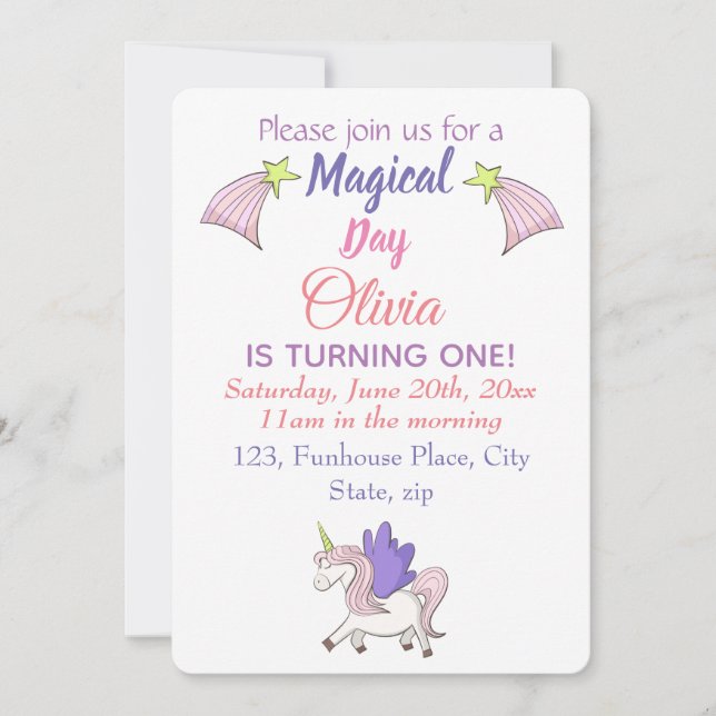 Pegasus and Shooting Stars. Invitation (Front)