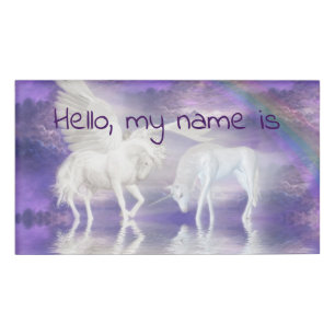 Pegasus and unicorn name tag