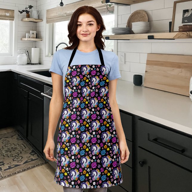 Pegasus Black Floral Apron (Creator Uploaded)