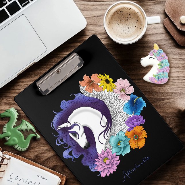 Pegasus Black Floral Clipboard (Creator Uploaded)