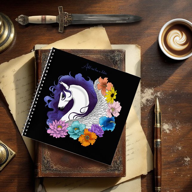 Pegasus Black Floral Notebook (Creator Uploaded)