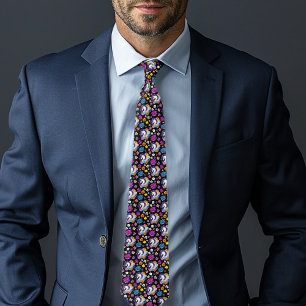 Pegasus Black Floral Tie