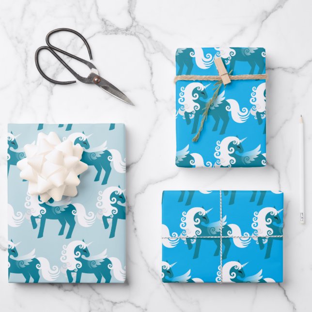 Pegasus Blues Wrapping Paper Sheets (Front)