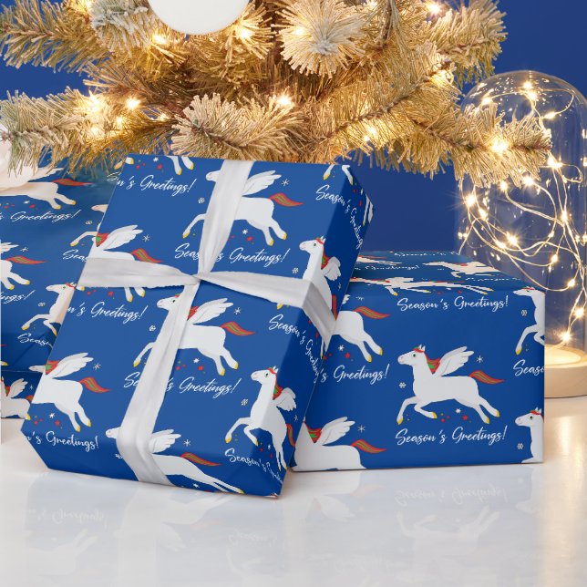Pegasus Constellation Seasons Greetings Wrapping Paper (Holidays)