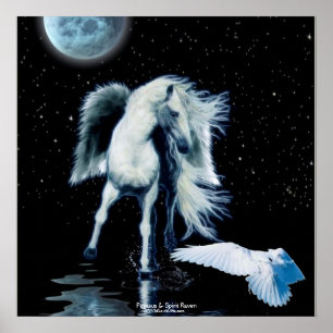 PEGASUS et affiche BLANCHE d'imaginaire de RAVEN
