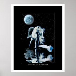 Pegasus et affiche blanche d'imaginaire de Raven