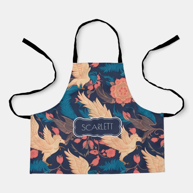Pegasus Floral Colourful Personalized Pattern Apron (Front)