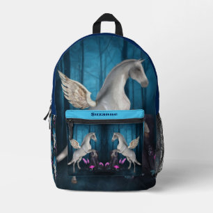 Pegasus Horse In Fantasy Forest Personalized Printed Backpack