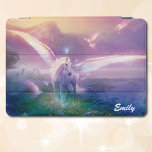 Pegasus Horse Lavender Mist Your Name iPad iPad Pro Cover<br><div class="desc">Pegasus in lavender mist. ipad 10 Pro cover. Add Your Name or leave it blank</div>