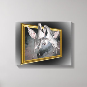 Pegasus Horses Out Of Bounds Fantasy Canvas Print