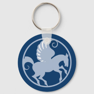 Pegasus in circle keychain