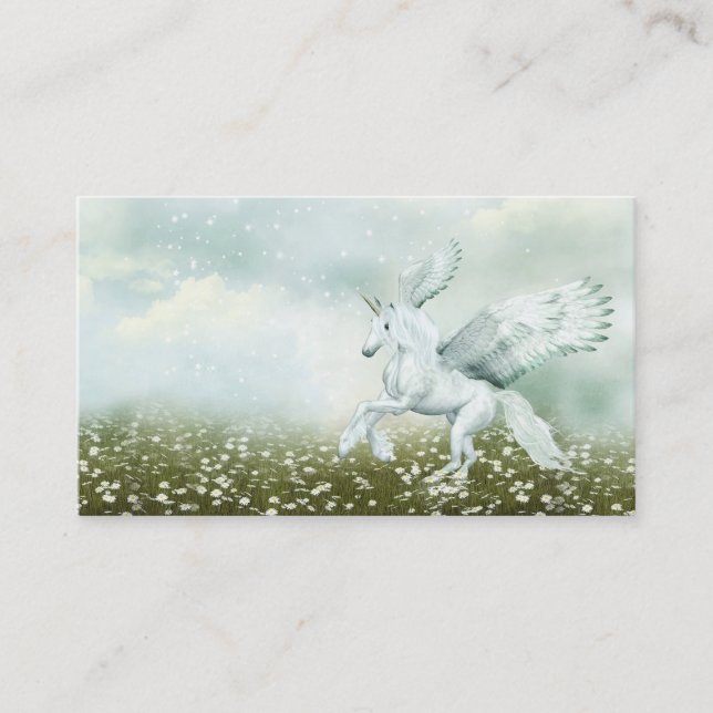 Pegasus in daisies business card (Front)