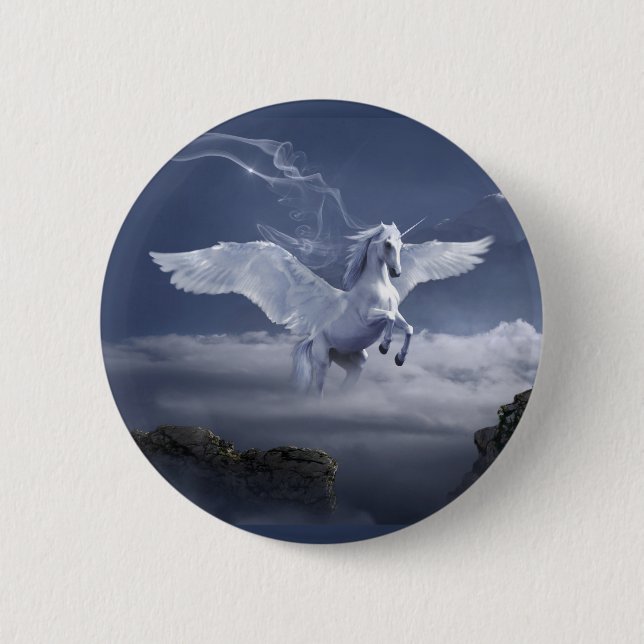 Pegasus in Flight  2 Inch Round Button (Front)