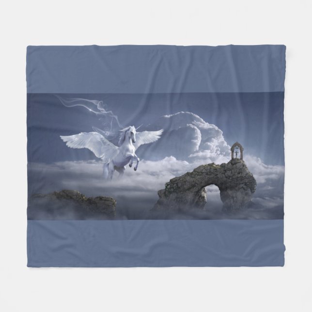 Pegasus in Flight   Fleece Blanket (Front (Horizontal))